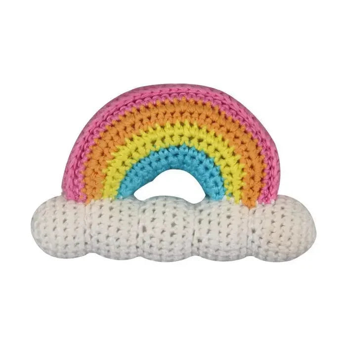 Pastel Rainbow Bamboo Crochet Rattle
