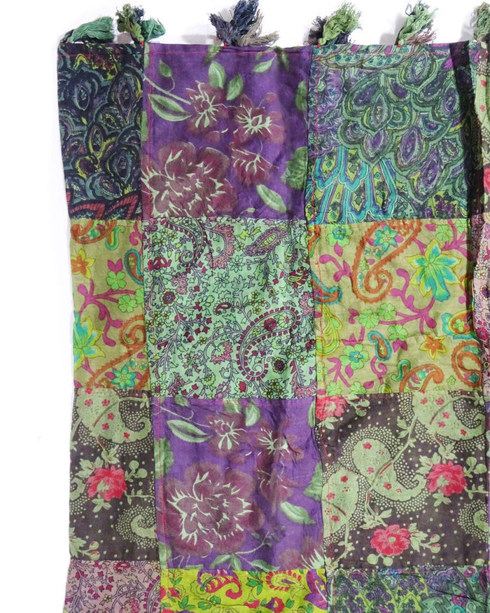 Patchwork Scarf with Tassels