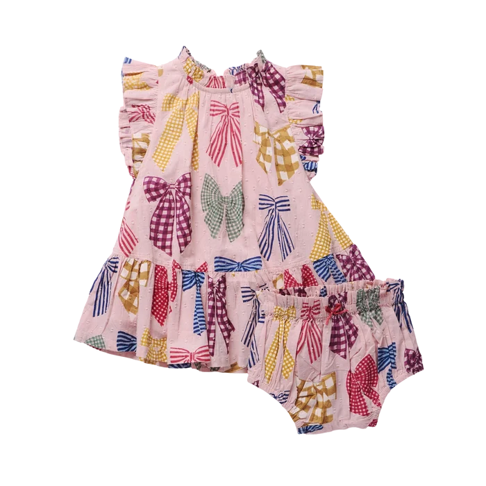 Patterned Bows Harper Dress Set
