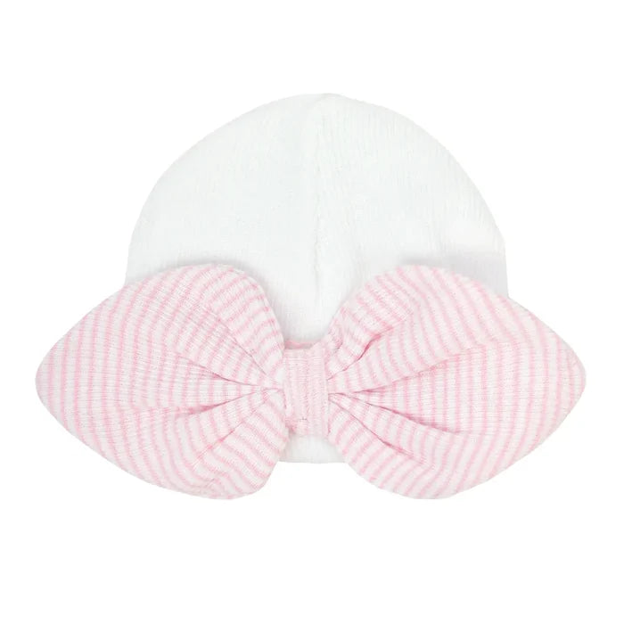 Paty Saylor Beanie with Rib Knit Bow