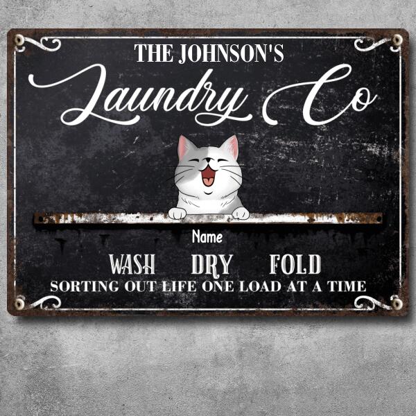 Pawzity Metal Laundry Sign, Gifts For Pet Lovers, Sorting Out Life One Load At Time Personalized Housewarming Gifts
