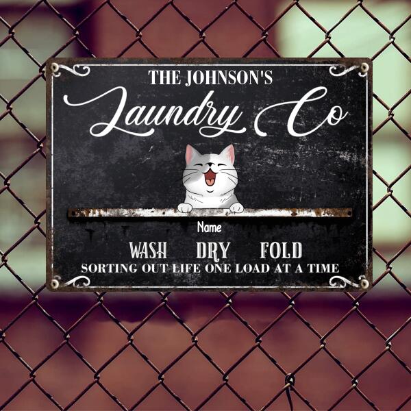 Pawzity Metal Laundry Sign, Gifts For Pet Lovers, Sorting Out Life One Load At Time Personalized Housewarming Gifts