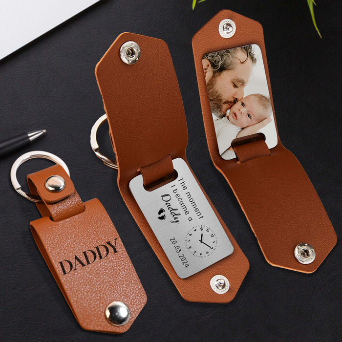 Personalized 1st Fathers Day Gift | Father’s Day Keychain With Picture
