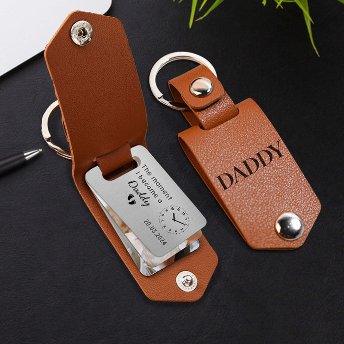 Personalized 1st Fathers Day Gift | Father’s Day Keychain With Picture