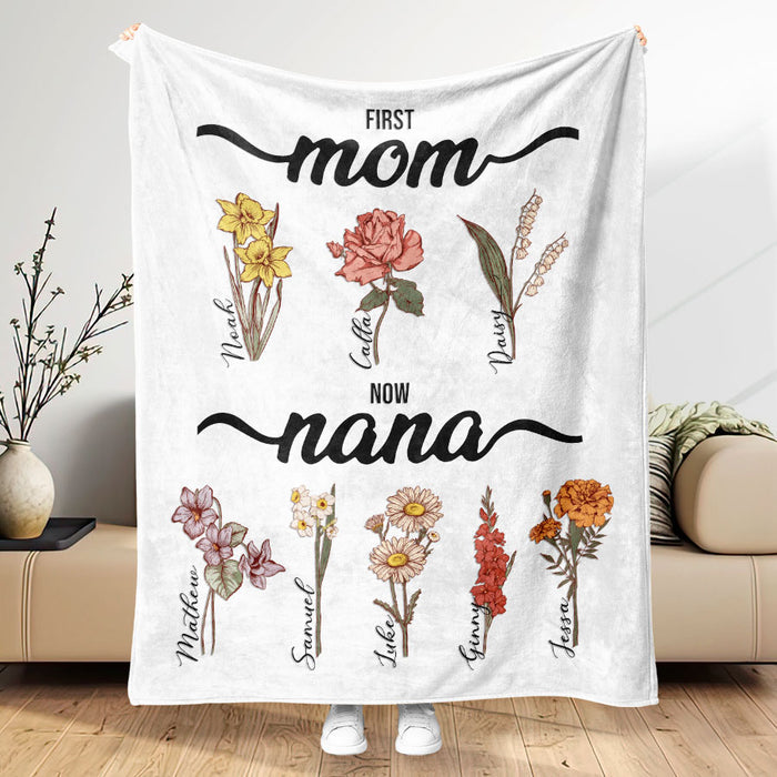 Personalized Gift Grandma | Custom Grandma’s Garden Blanket for Mother’s Day