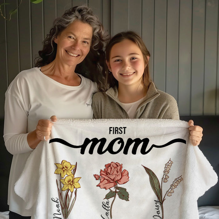 Personalized Gift Grandma | Custom Grandma’s Garden Blanket for Mother’s Day