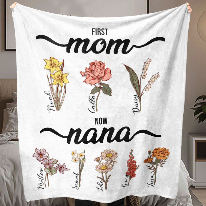 Personalized Gift Grandma | Custom Grandma’s Garden Blanket for Mother’s Day