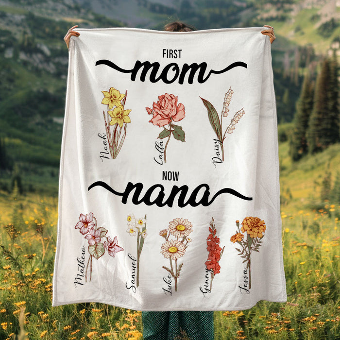 Personalized Gift Grandma | Custom Grandma’s Garden Blanket for Mother’s Day