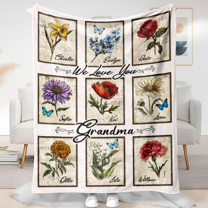 Personalized Gifts for Grandmother | Mothers Day Grandma’s Garden Blanket