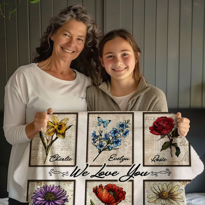 Personalized Gifts for Grandmother | Mothers Day Grandma’s Garden Blanket