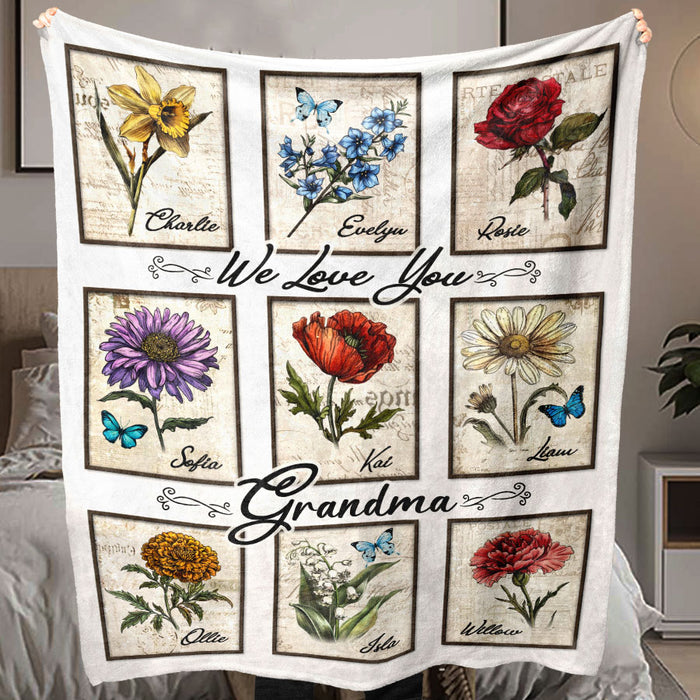 Personalized Gifts for Grandmother | Mothers Day Grandma’s Garden Blanket
