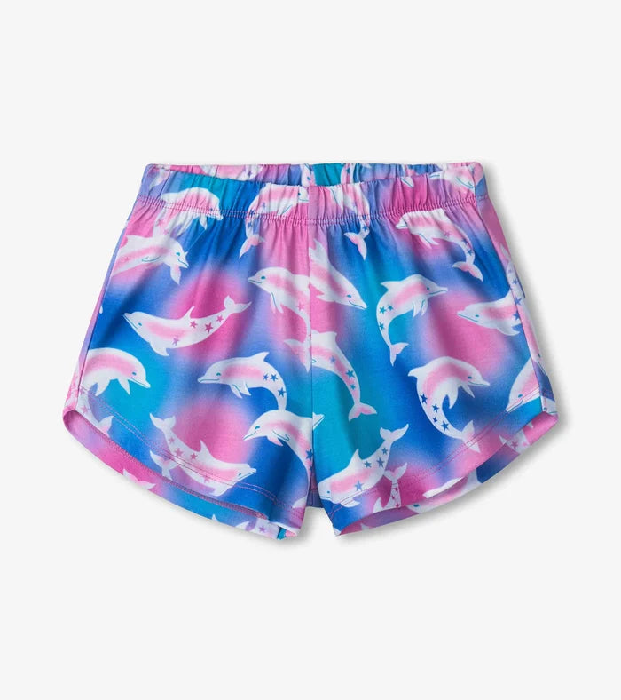 Pink Blue Airbrush Dolphins SS PJ Sleep Set