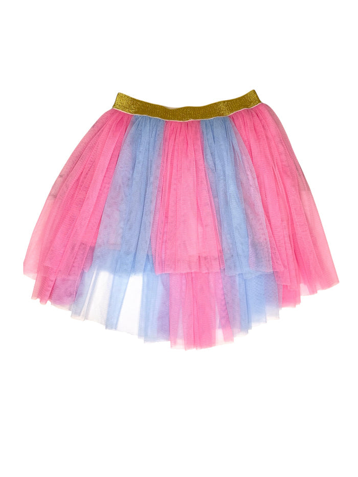 Pink Blue Hi-Lo Glitz Skort