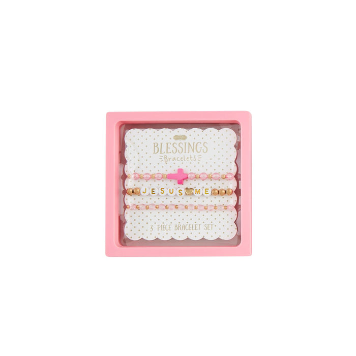 Pink Cross Beaded Bracelets