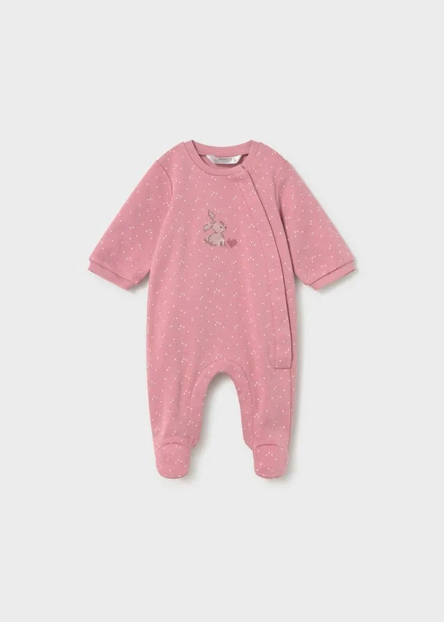 Pink Cross Stitch Bunny Footie