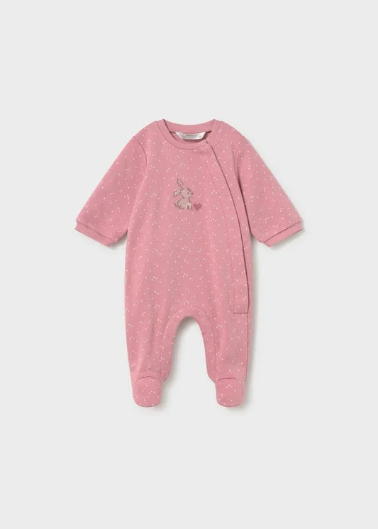 Pink Cross Stitch Bunny Footie