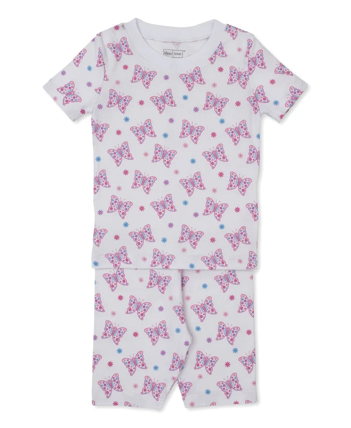Pink Flutterby Flowers SS PJ Short Set