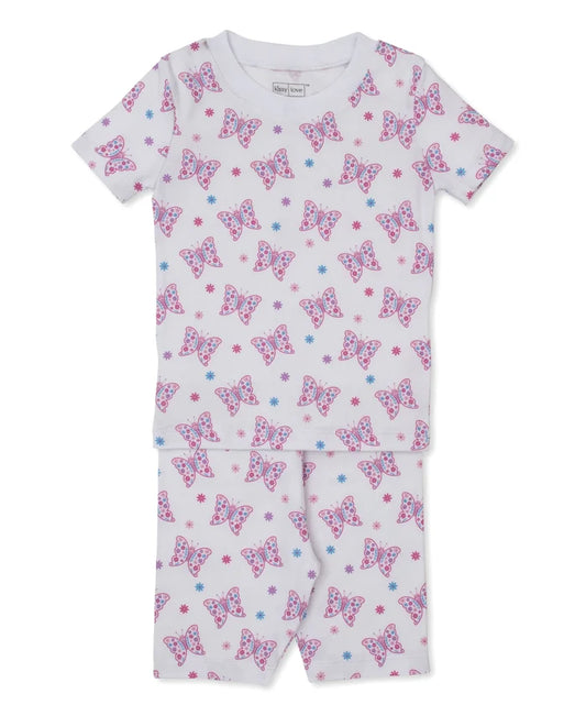 Pink Flutterby Flowers SS PJ Short Set