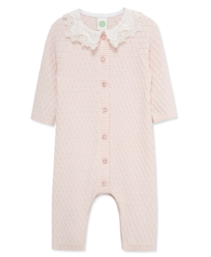 Pink Lattice Lace Coverall