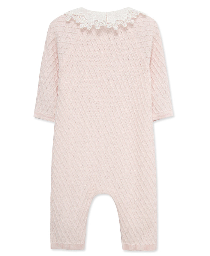 Pink Lattice Lace Coverall