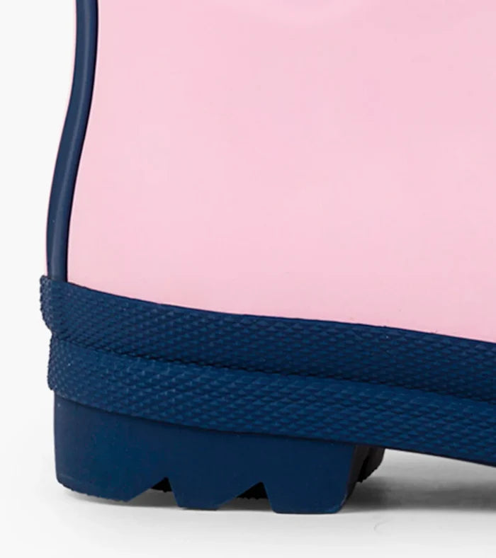 Pink & Navy Matte Rain Boots