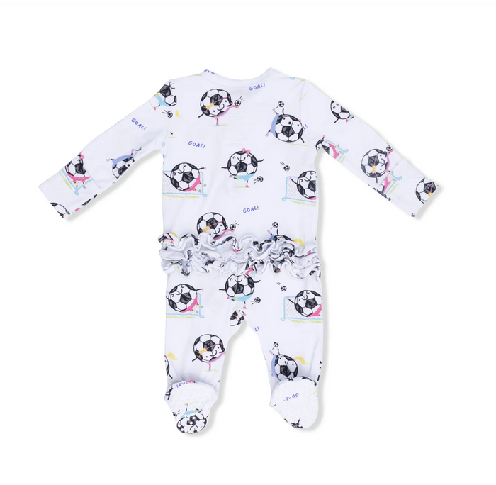 Pink Soccer Balls Playing Soccer Zip Footie