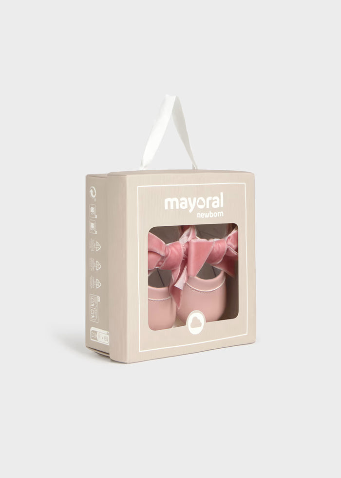 Pink Velvet Bow Shoes