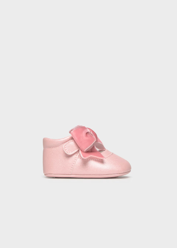 Pink Velvet Bow Shoes
