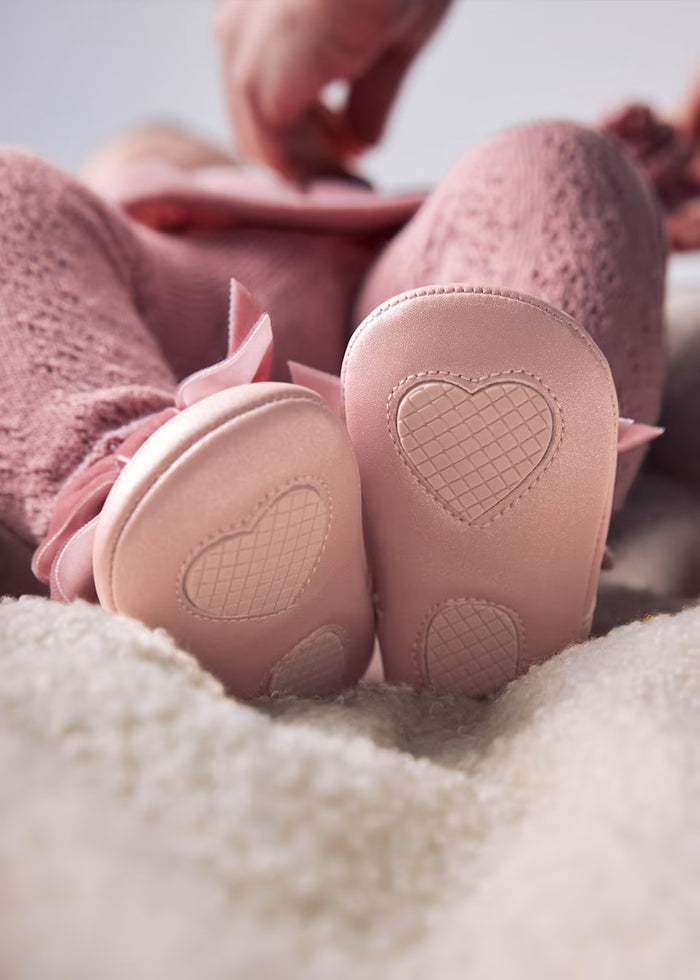 Pink Velvet Bow Shoes