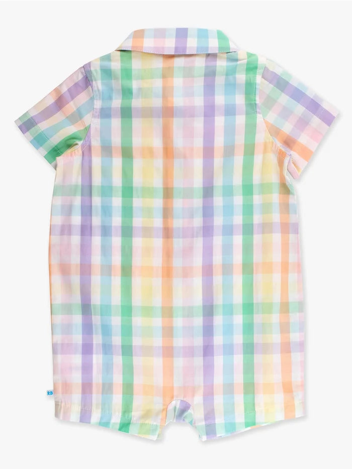 Poppy Rainbow Button-Up Romper