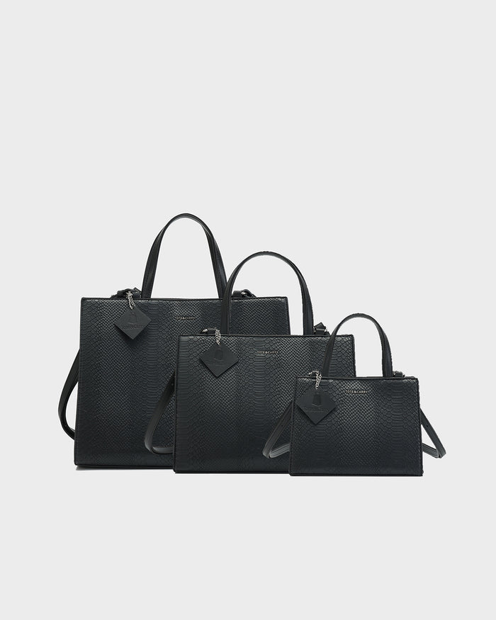 Prime 3PC Tote Bags Set in Black