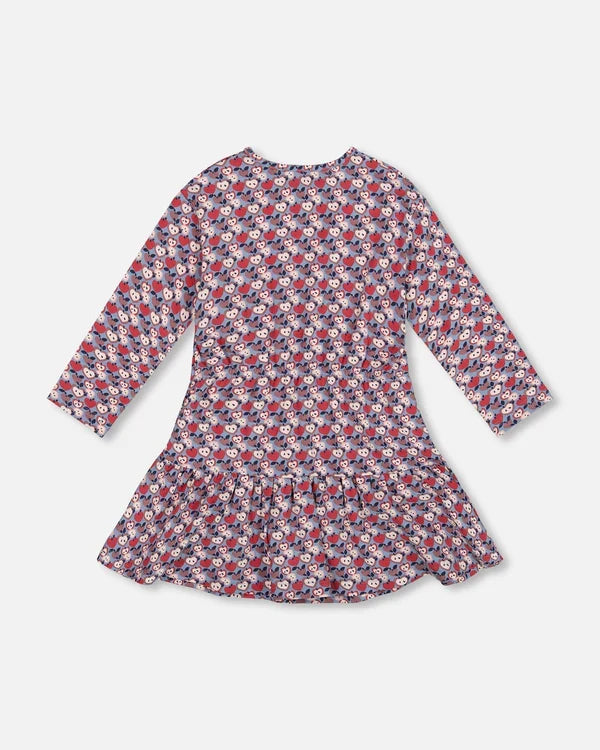 Printed Apples Organic Cotton LS Dress