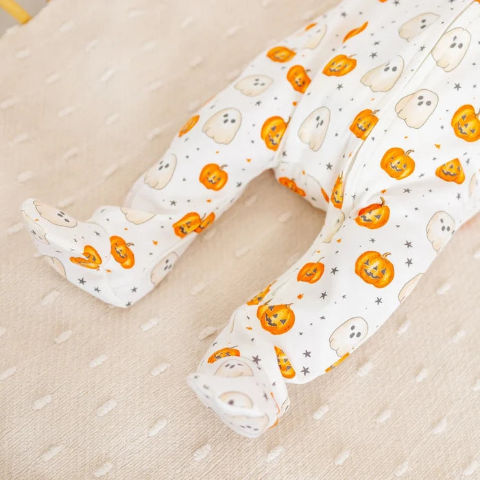 Pumpkin and Boo Zip Footie