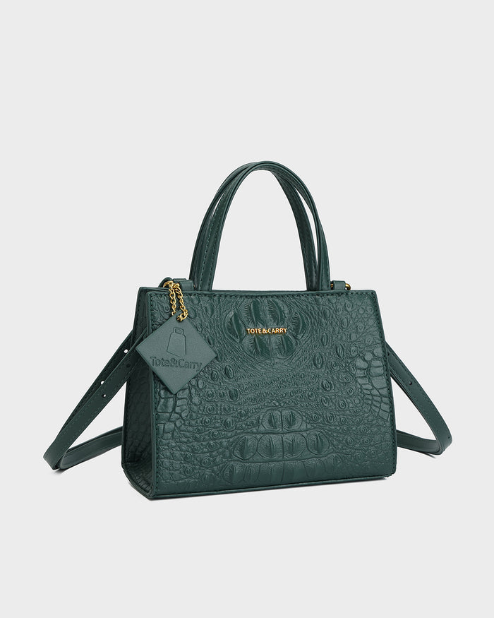 Raven 3PC Tote Bags Set in Emerald Green