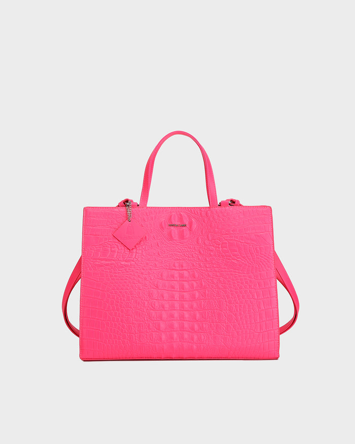Raven 3PC Tote Bags Set in Neon Pink