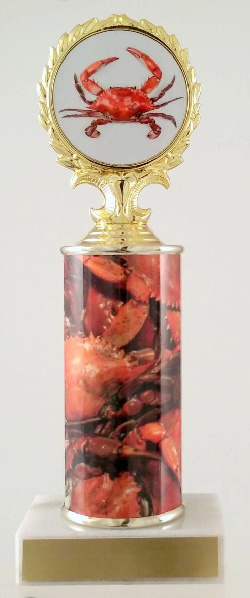 Red Crab Custom Column Trophy With Logo - Schoppy's Since 1921