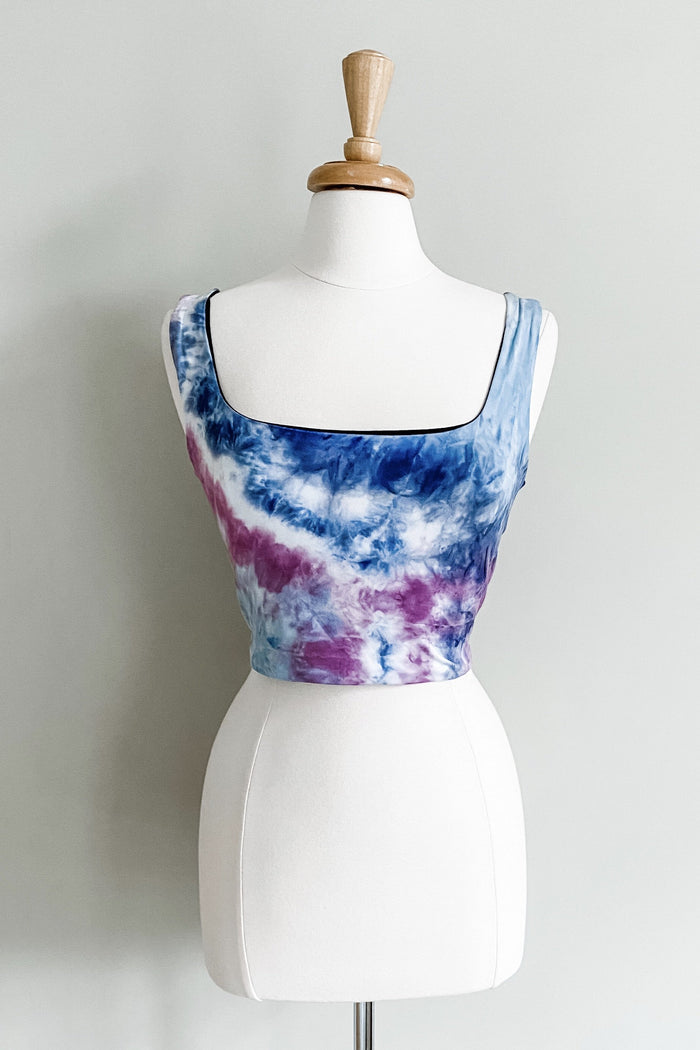 Reversible Bralette in Blue Fuchsia Tie Dye