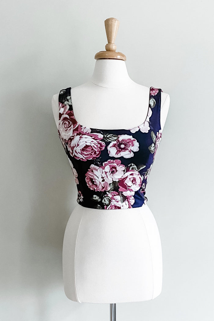 Reversible Bralette in Pink Navy Floral