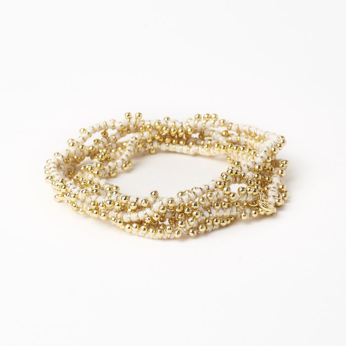 Rosemary Thread With Brass Extra Long Necklace White Single Chain