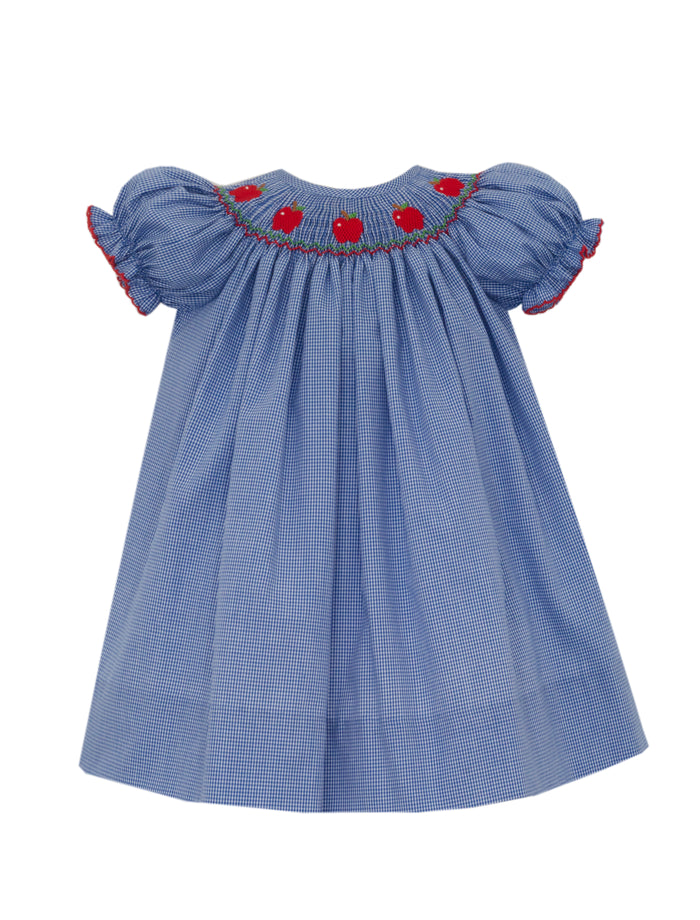 Royal Blue Microcheck Apple Bishop Dress