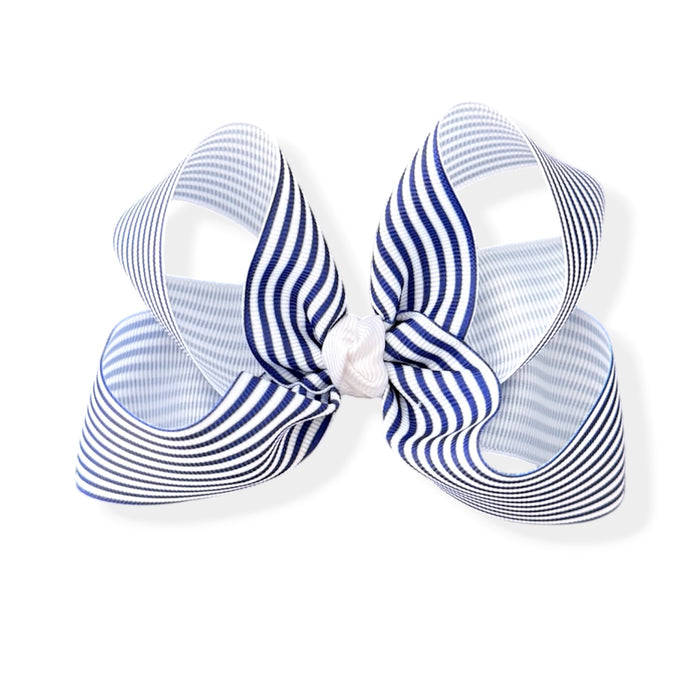 Royal Blue Stripe Bow
