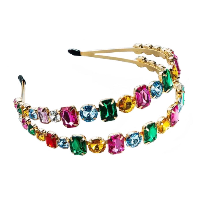 Royal Double Gem Rhinestone Jewel Headband Hair Accessories