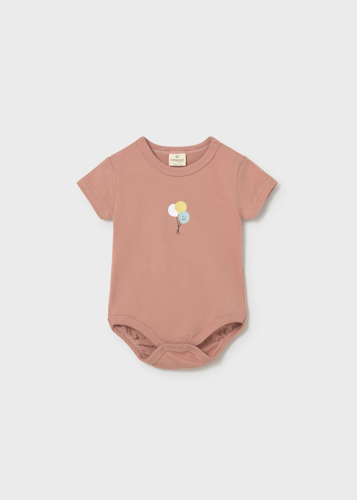 Rust Balloon Onesie & Green Shorts