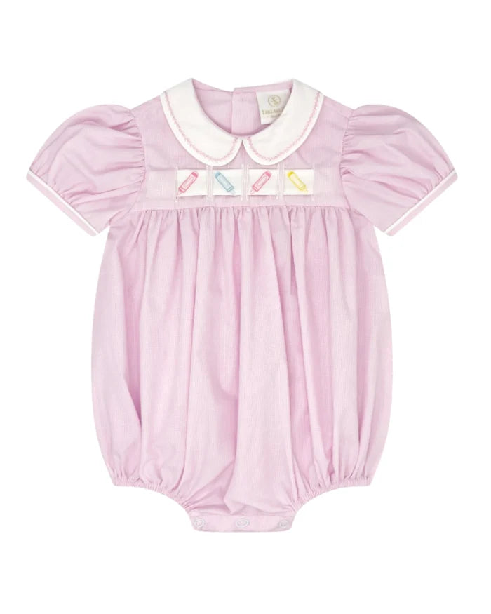 Ruth Ribbon Bubble - Baby Pink Minigingham