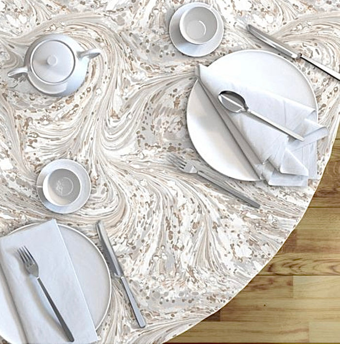 Safari Neutral Round Tablecloth MADE TO ORDER