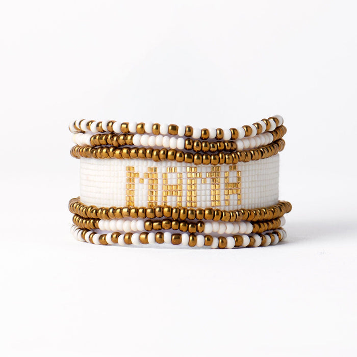 Sage + Gabby Mama Bracelet Stack Ivory + Gold Stack