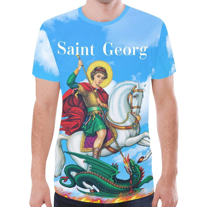Saint Georg church  men t-shirt sky blue cloud New All Over Print T-shirt for Men (Model T45) - Natna Shop