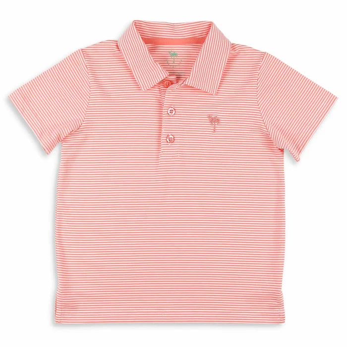 Salmon Stripe Romper/Polo