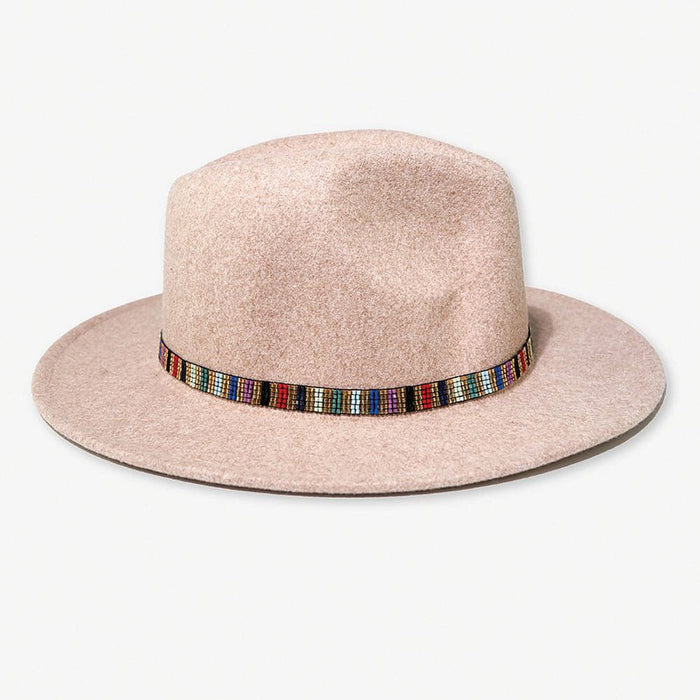 Sarah Vertical Stripes Beaded Stretch Hat Band Multicolor Hat Band