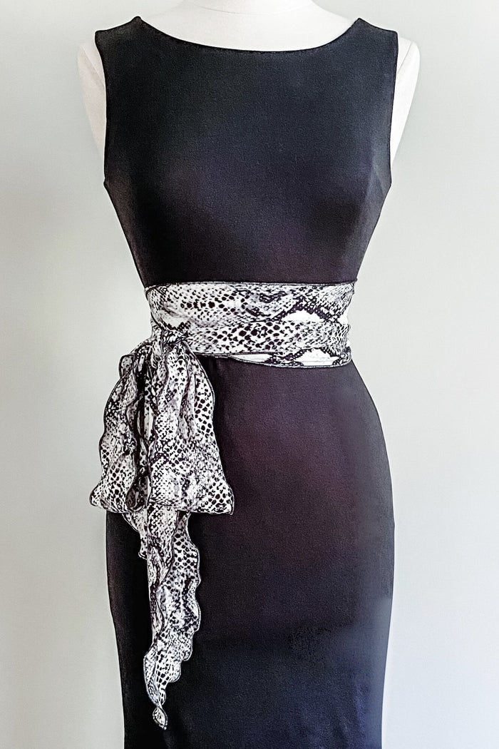 Diane Kroe - Sash Belt in Brushed Venezia (Snake Skin White)